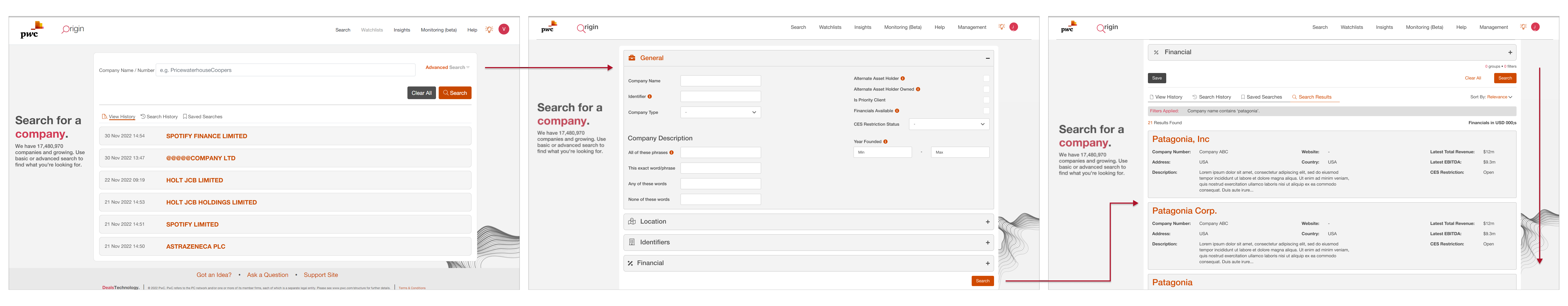 Origin Search V1 User Journey